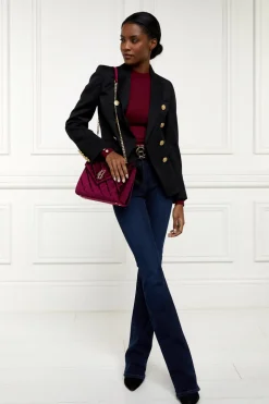 Buttoned Knit Crew Neck