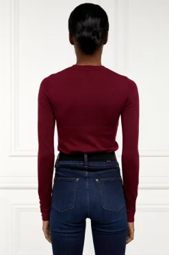 Buttoned Knit Crew Neck