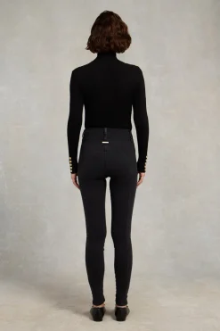Buttoned Knit Roll Neck