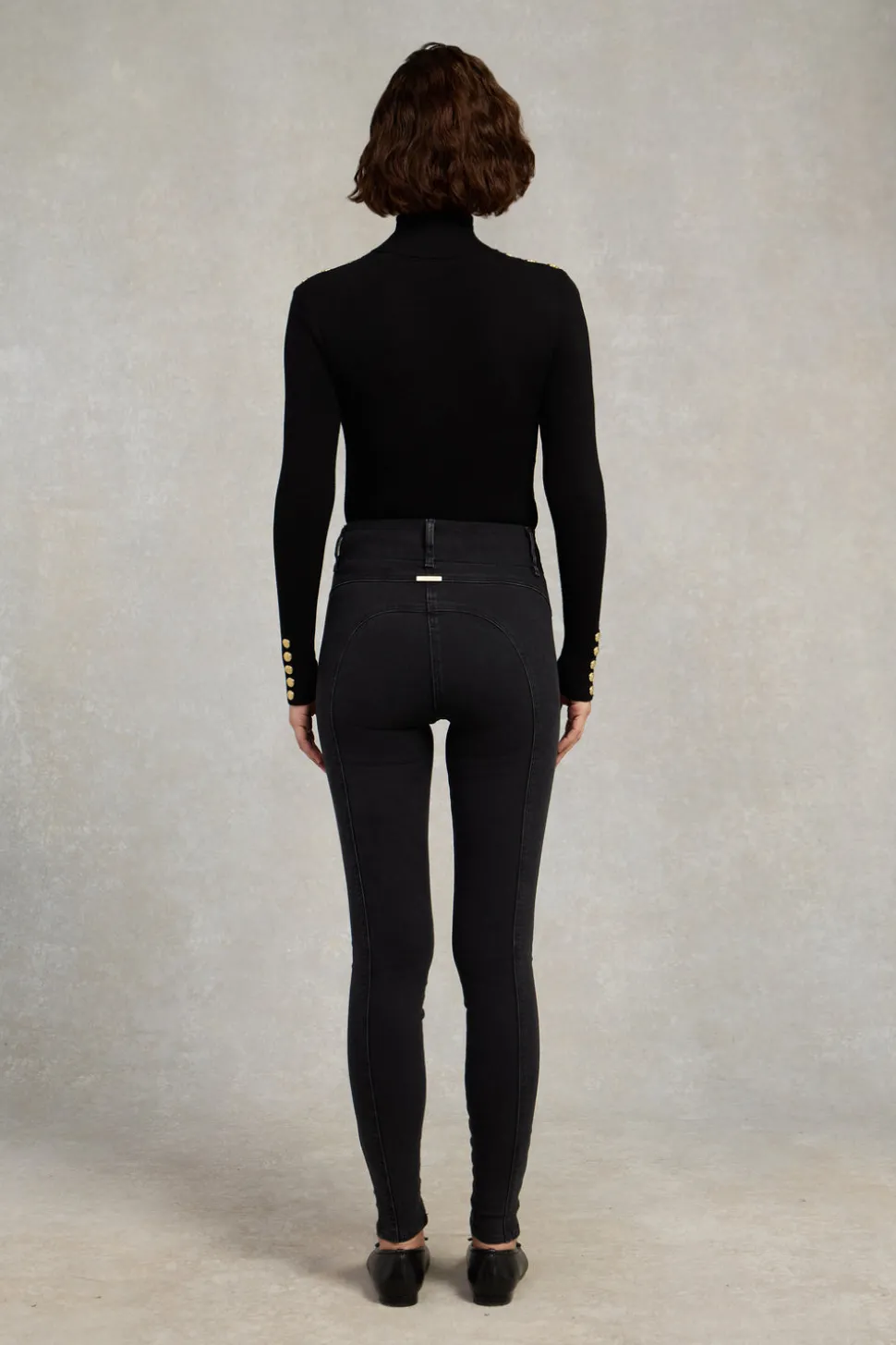 Buttoned Knit Roll Neck