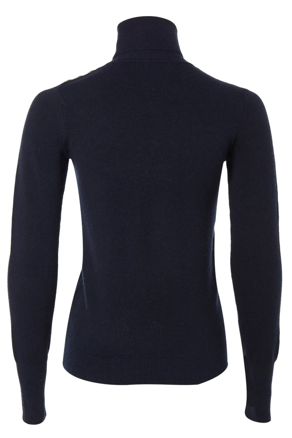 Buttoned Knit Roll Neck