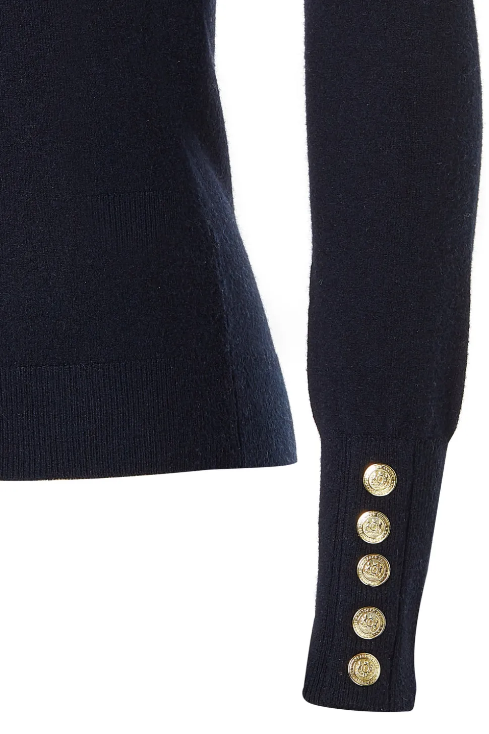 Buttoned Knit Roll Neck