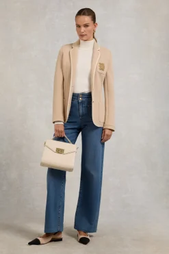 Buttoned Knit Roll Neck