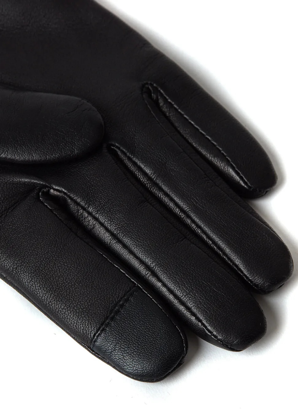 Cashmere Lined Faux Trim Leather Gloves