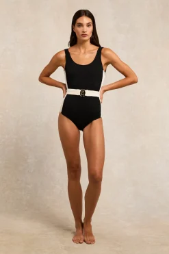 Classic Belted Swimsuit