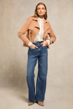 Collarless Broderie Shirt