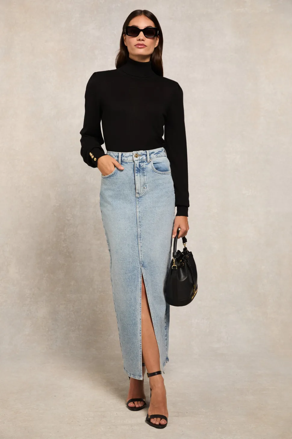 Denim Maxi Skirt
