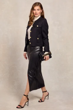 Faux Leather Maxi Skirt