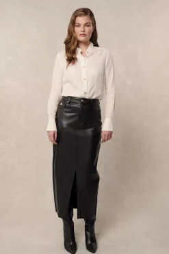 Faux Leather Maxi Skirt