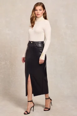 Faux Leather Maxi Skirt