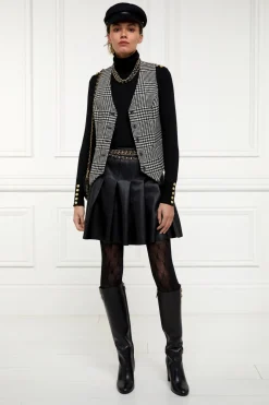 Faux Leather Pleated Mini Skirt