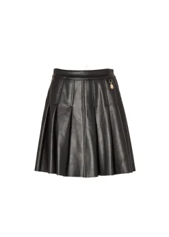 Faux Leather Pleated Mini Skirt