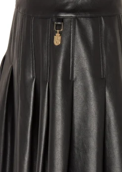 Faux Leather Pleated Mini Skirt