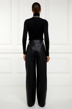 High Waisted Faux Leather Trouser
