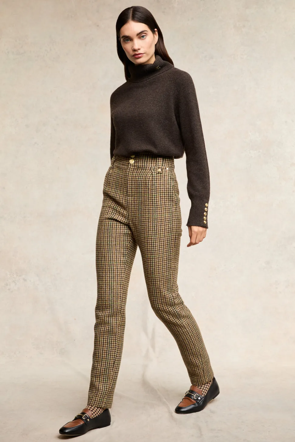 High Waisted Peg Trouser