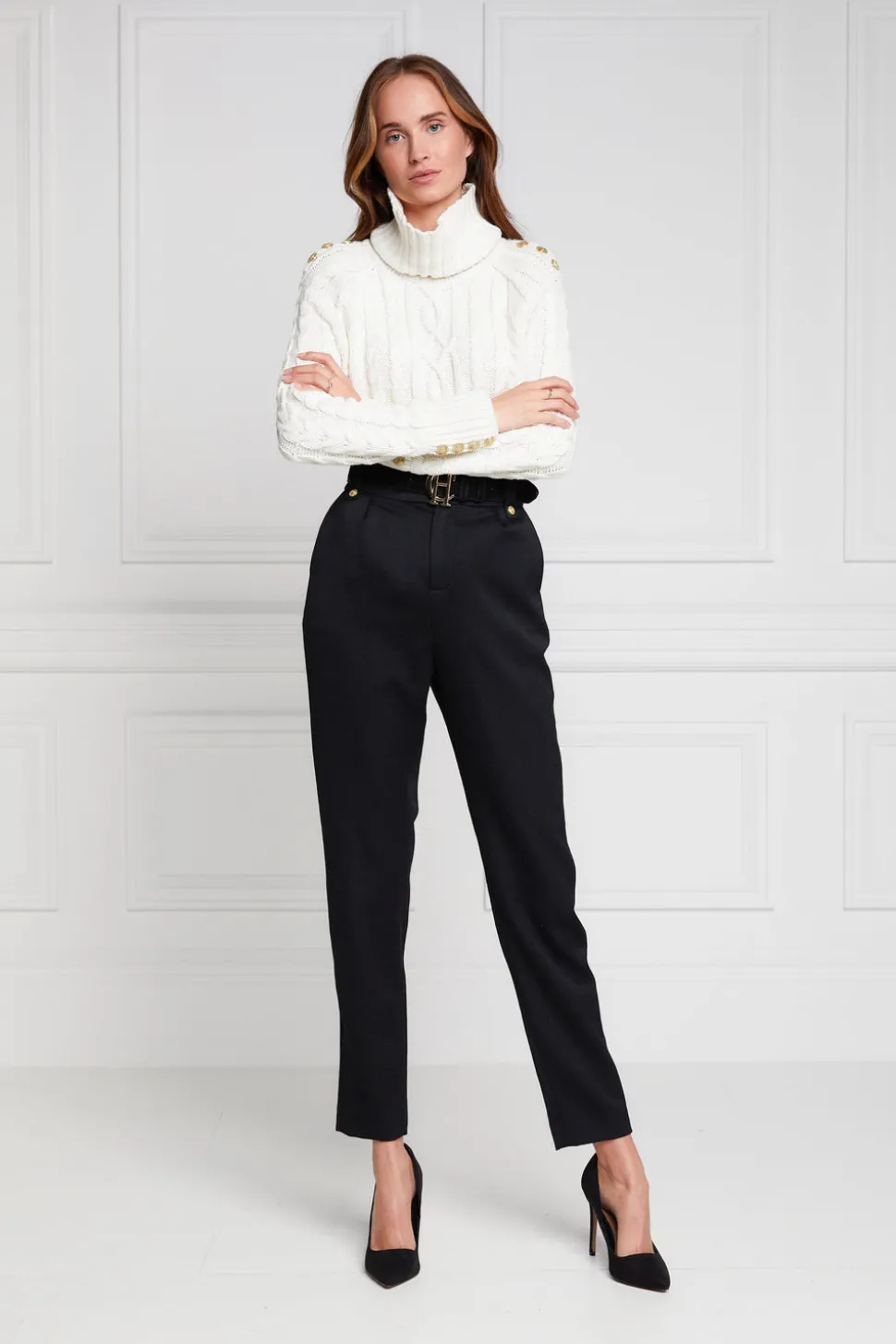High Waisted Peg Trouser