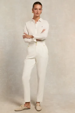 High Waisted Peg Trouser