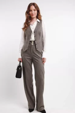 High Waisted Straight Trouser
