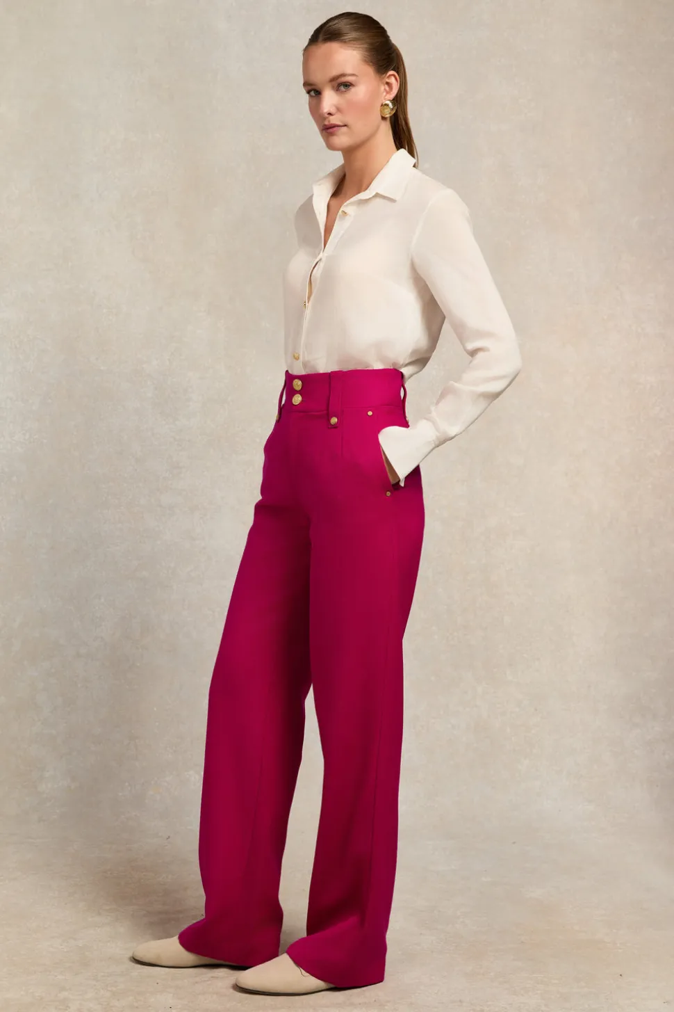 High Waisted Straight Trouser
