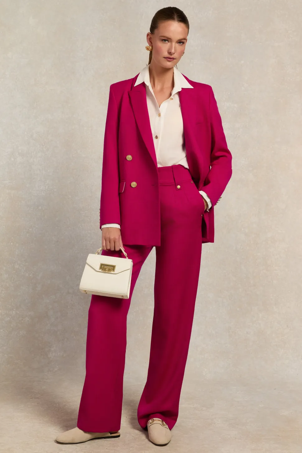 High Waisted Straight Trouser