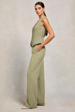 High Waisted Straight Trouser