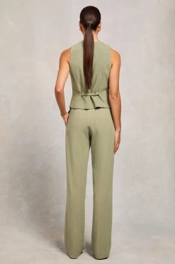 High Waisted Straight Trouser