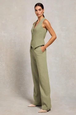 High Waisted Straight Trouser