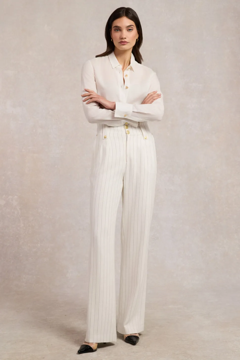 High Waisted Straight Trouser