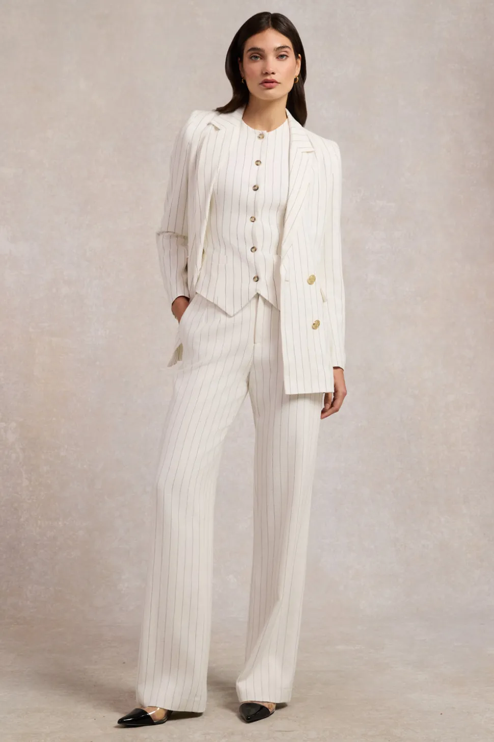 High Waisted Straight Trouser