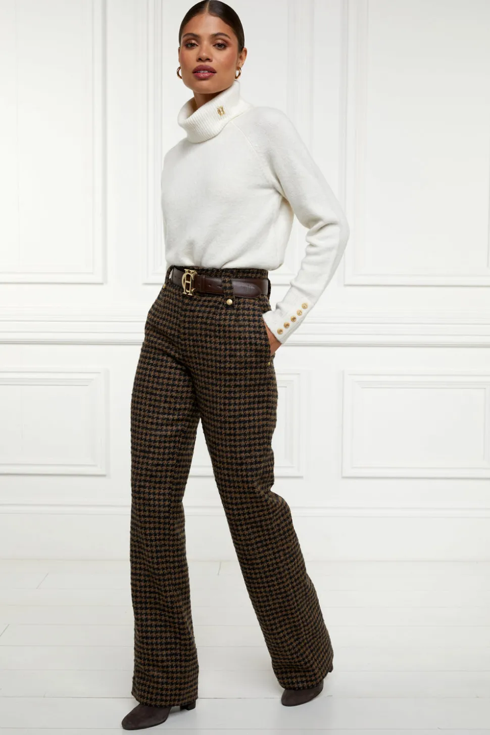 High Waisted Straight Trouser