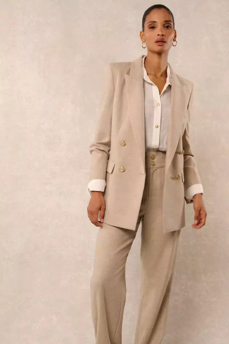 High Waisted Straight Trouser