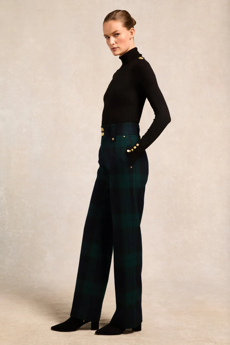 High Waisted Straight Trouser