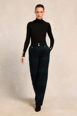 High Waisted Straight Trouser