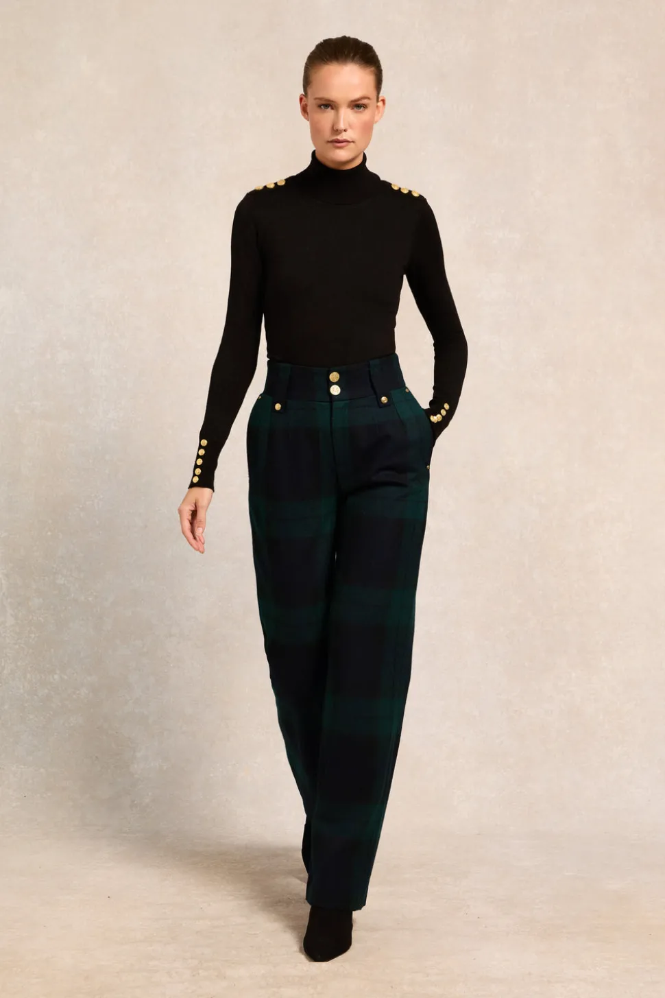 High Waisted Straight Trouser
