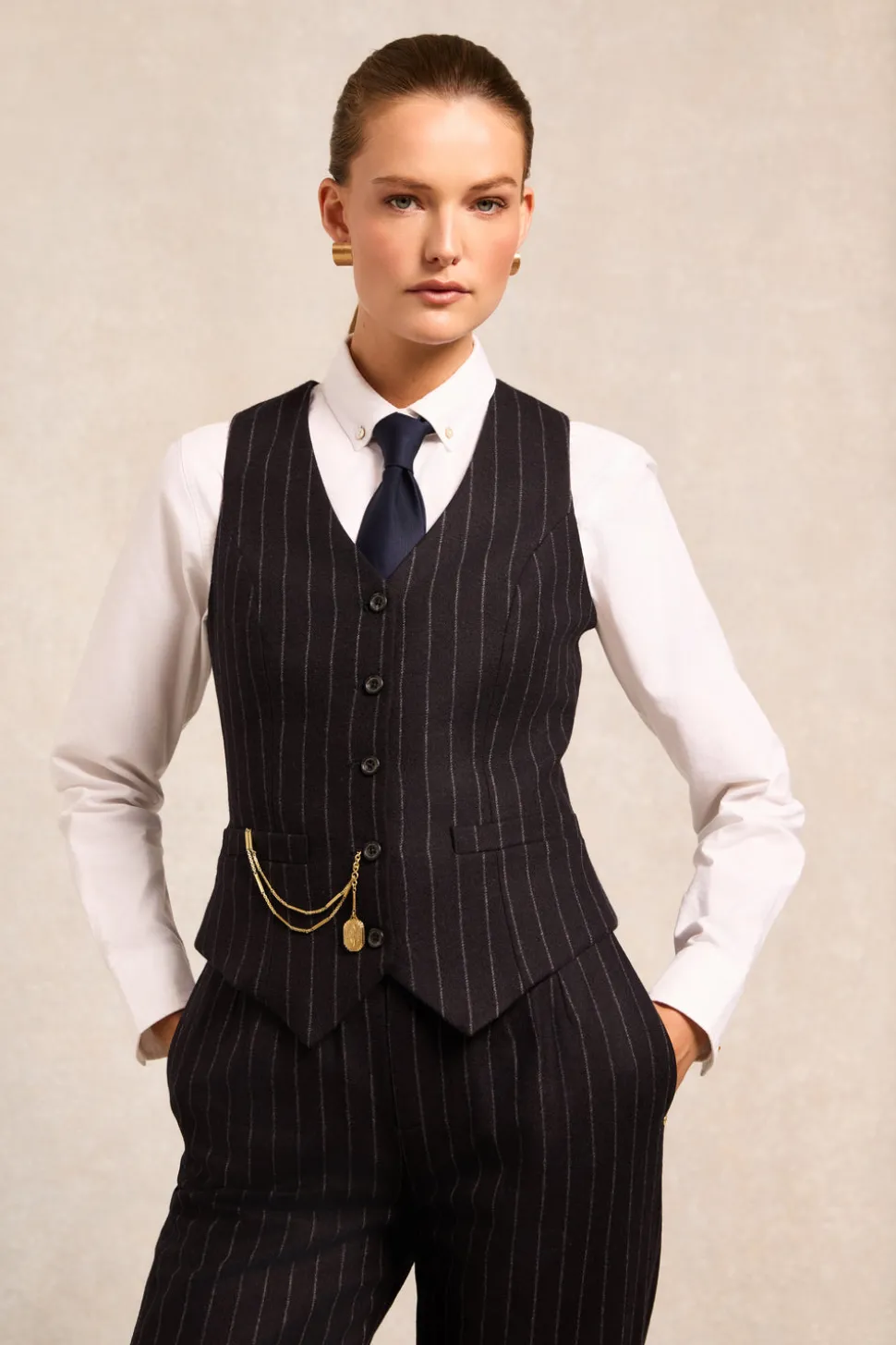High Waisted Straight Trouser