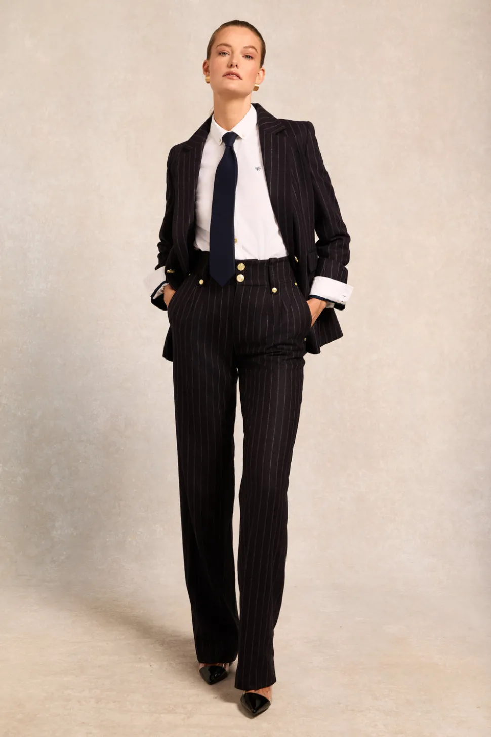 High Waisted Straight Trouser