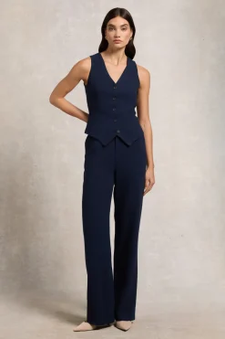 High Waisted Straight Trouser