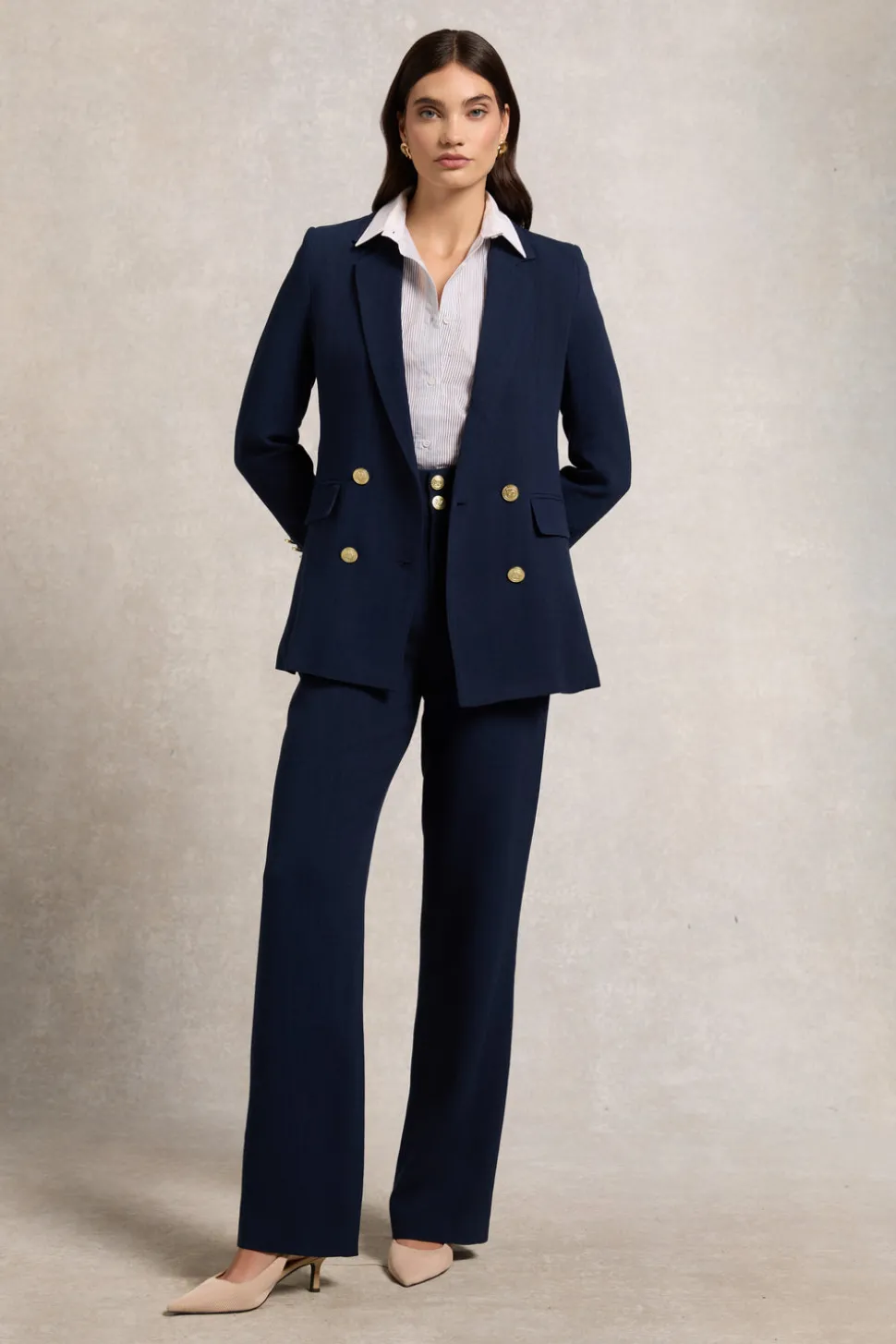 High Waisted Straight Trouser