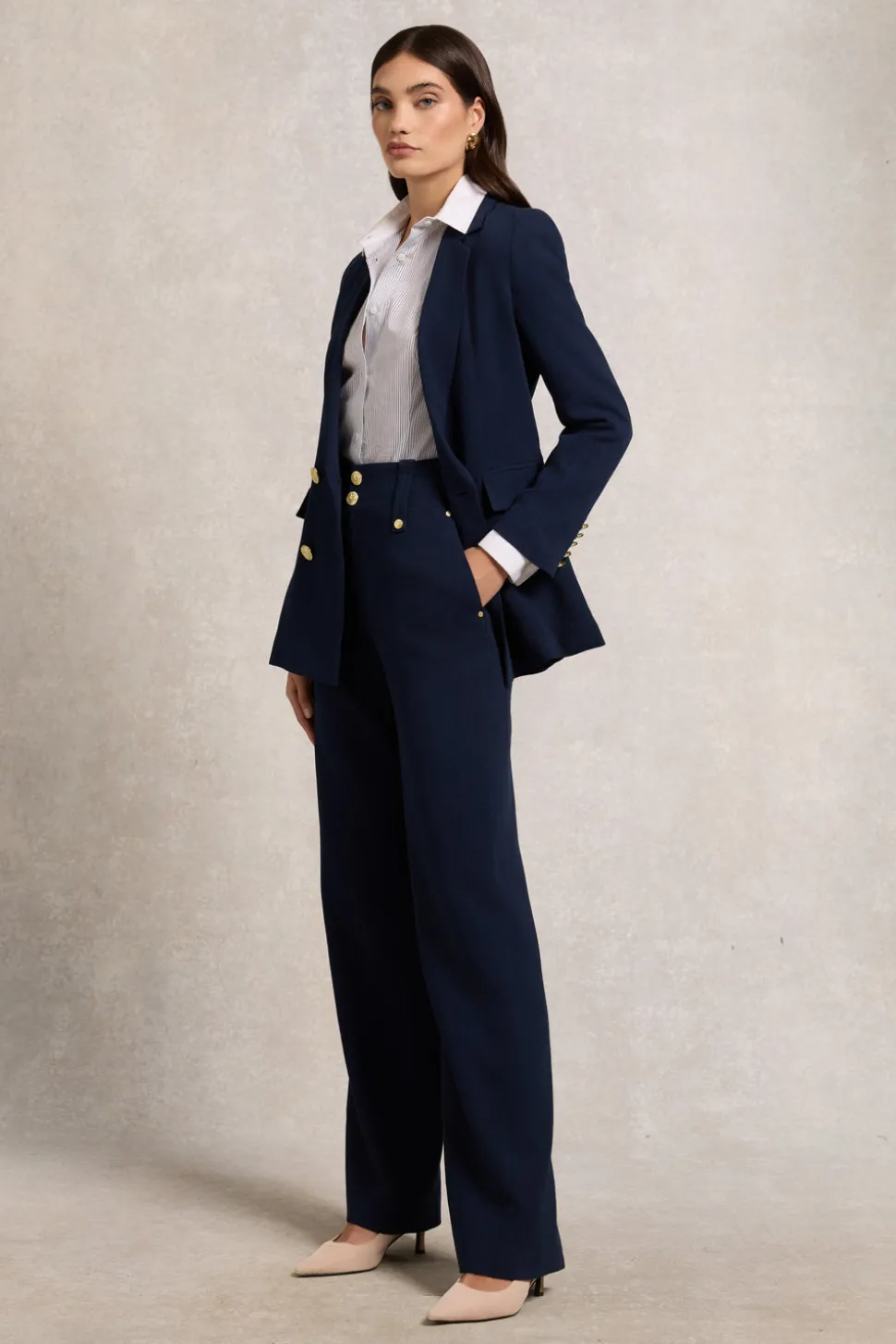 High Waisted Straight Trouser