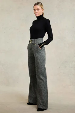 High Waisted Wide Leg Trouser