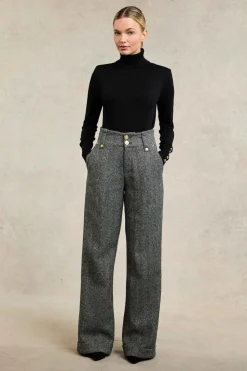High Waisted Wide Leg Trouser