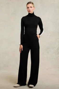 Panel Long Sleeve Roll Neck