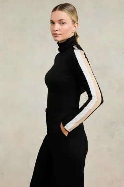 Panel Long Sleeve Roll Neck