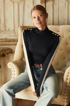 Panel Long Sleeve Roll Neck