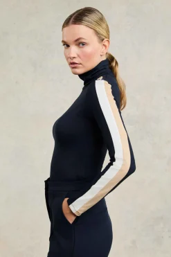 Panel Long Sleeve Roll Neck