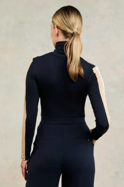 Panel Long Sleeve Roll Neck