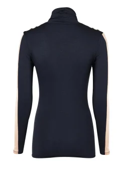 Panel Long Sleeve Roll Neck