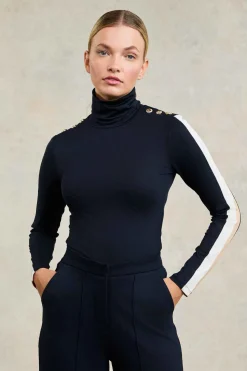 Panel Long Sleeve Roll Neck