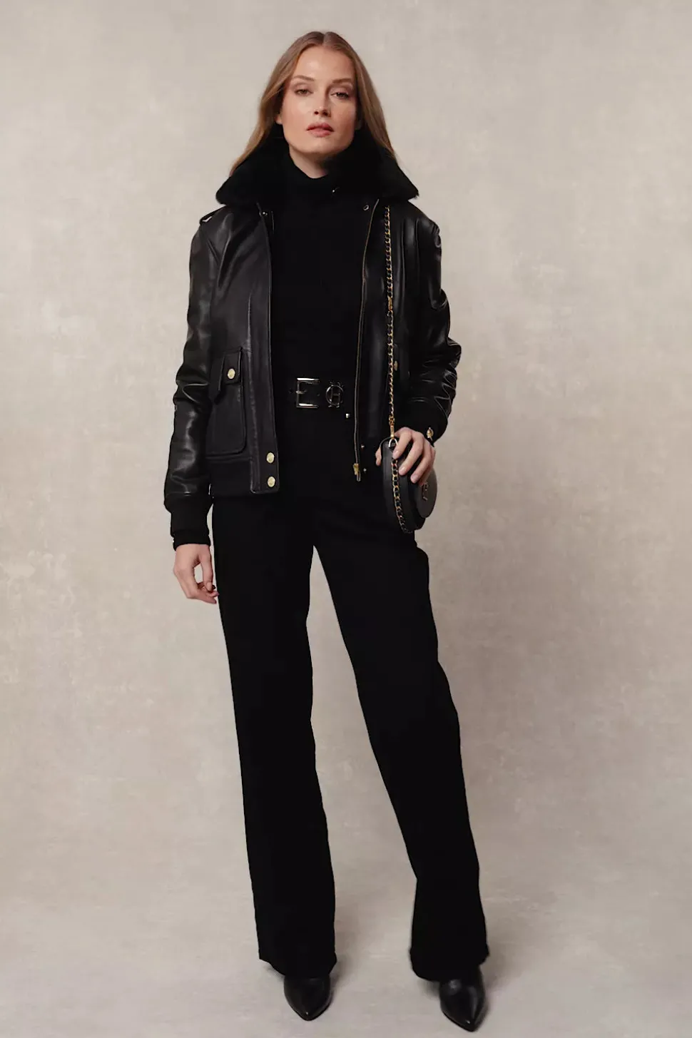 Sloane Leather Bomber