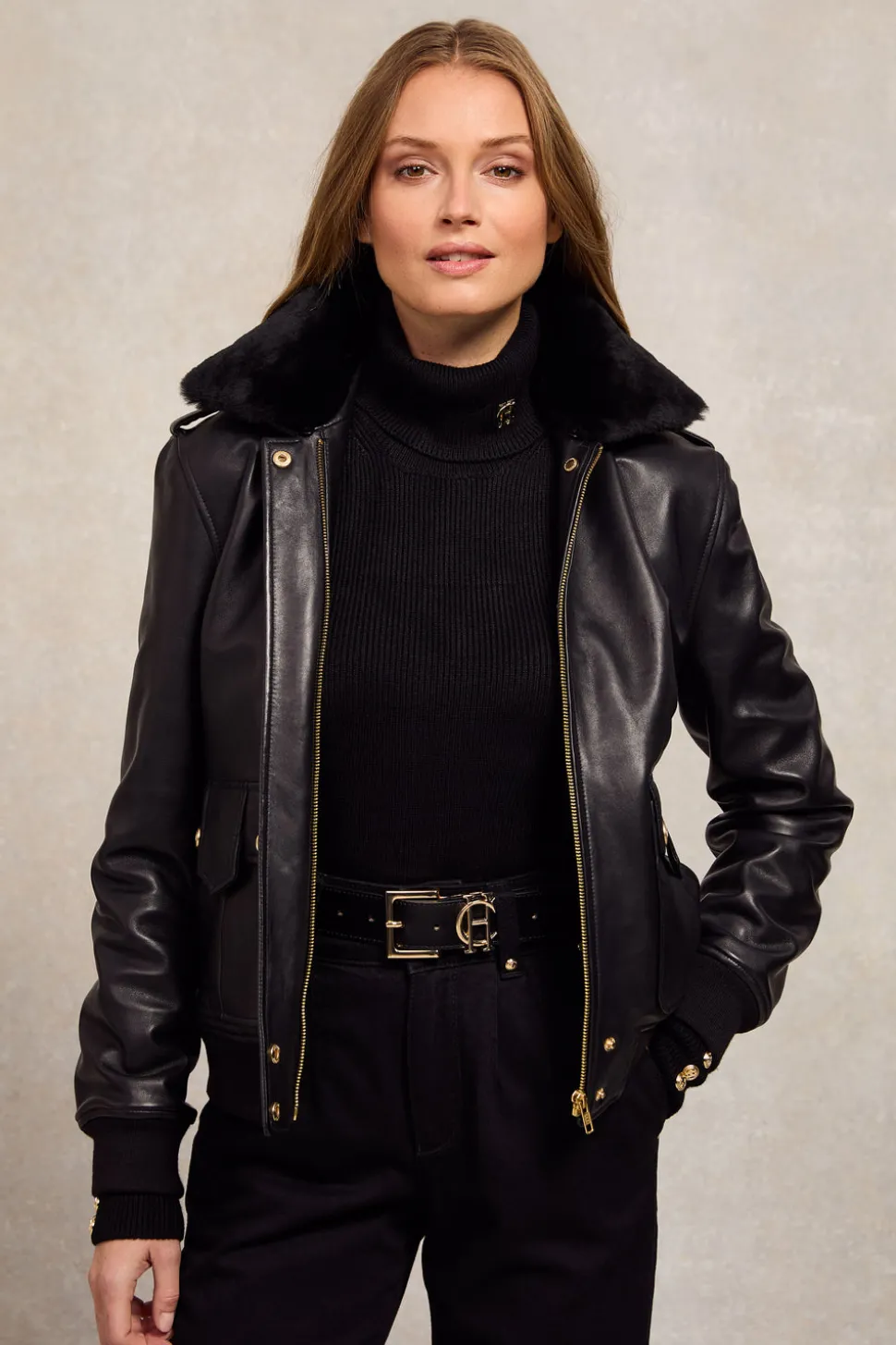 Sloane Leather Bomber